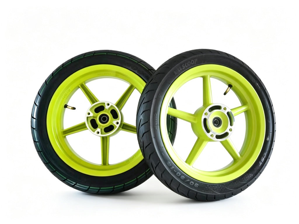 14 INCH SUPER MOTOS, CHOOSE BETWEEN 6 DIFFERENT RIM COLOR WAYS!! SUPER MOTOS FIT TUTTIO, RAZOR, YOZMA, X1, HEYBIKE AND MORE MINI EMOTOS